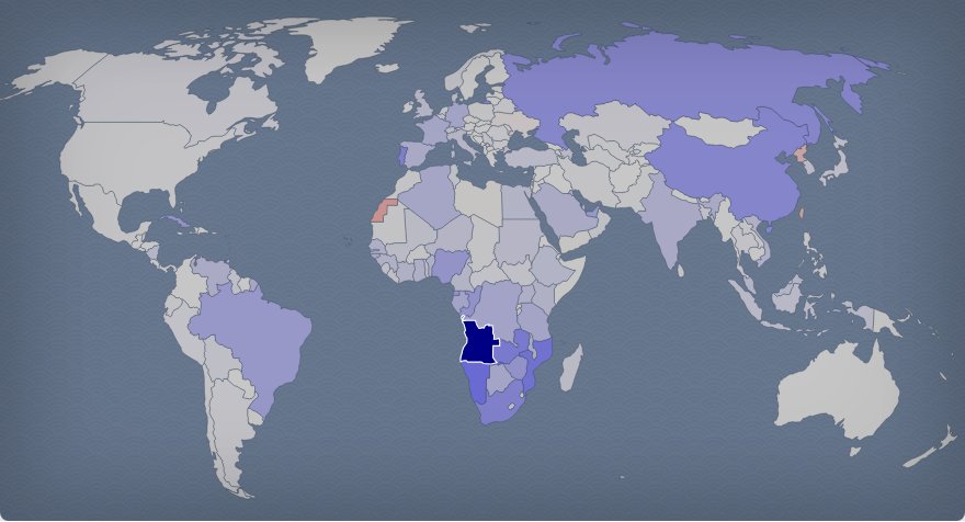 Angola Allies and Enemies — Global Relations Map | Mapdis